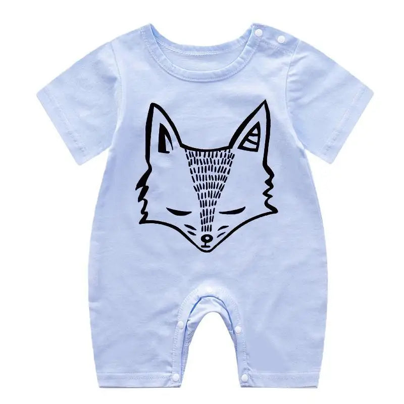 Cartoon Printed Rompers Newborn Boys Girls Short Sleeve Bodysuits Infantil Summer Thin Cotton Cute Onesie Baby Fashion Clothes