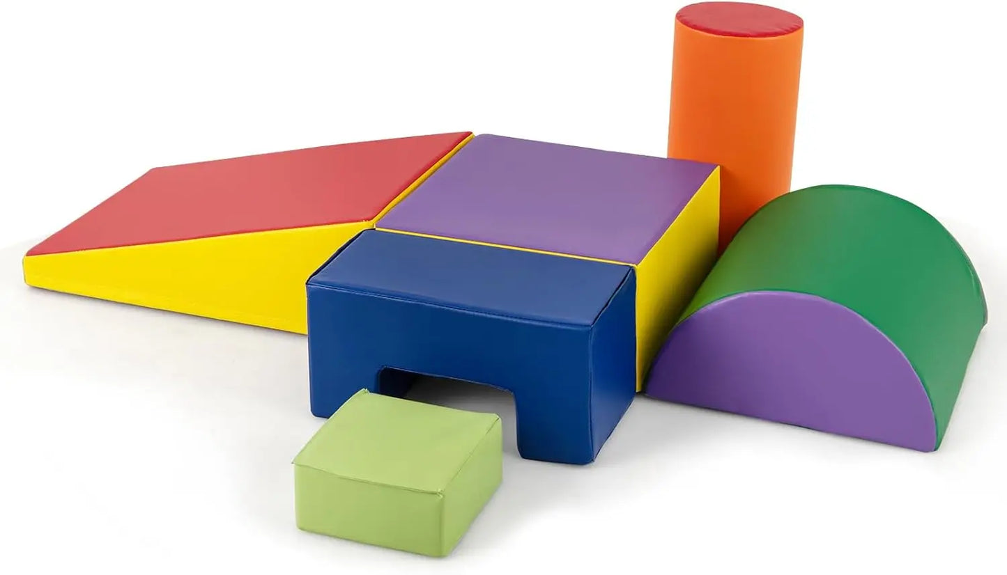 6-Piece Climb and Crawl Playset, Soft Climbing Foam Blocks
