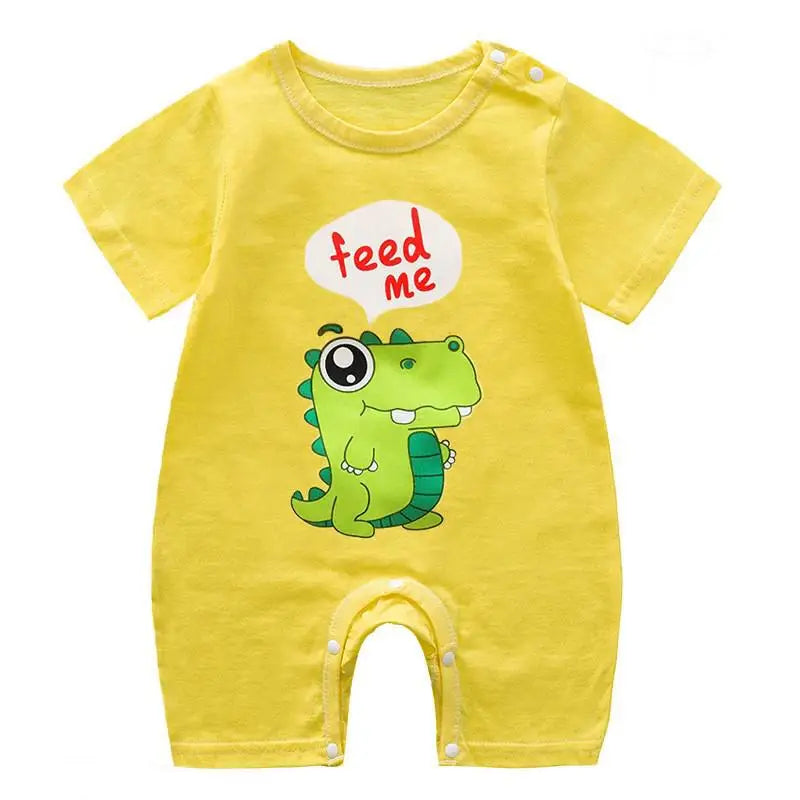 Cartoon Printed Rompers Newborn Boys Girls Short Sleeve Bodysuits Infantil Summer Thin Cotton Cute Onesie Baby Fashion Clothes