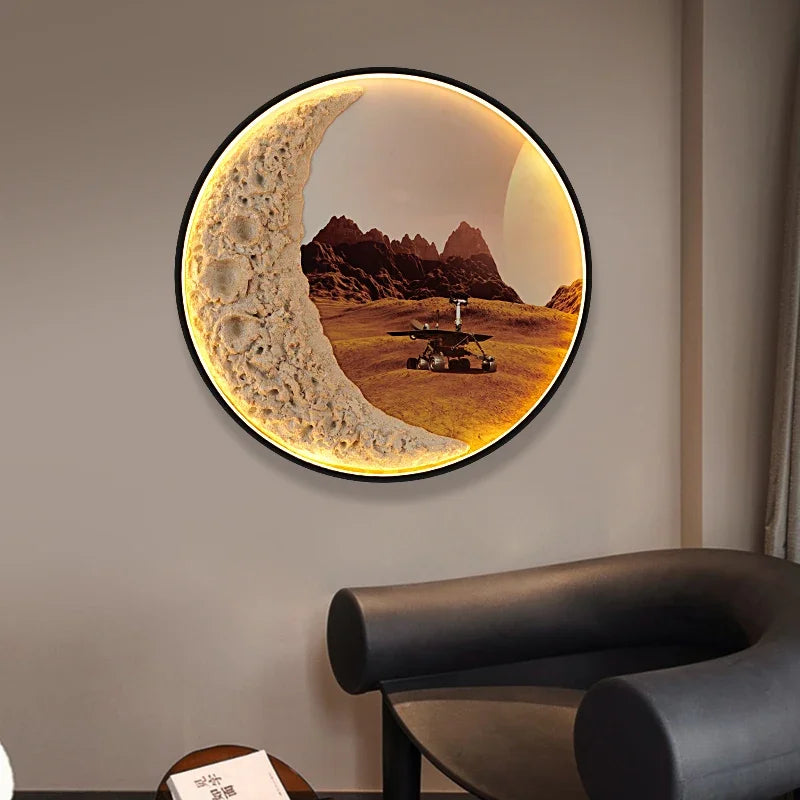 KARLOS Modern Picture Wall Light outer space LED Mural Lamp 1 meter diameter Living Room Bedroom Children's room Decor Painting