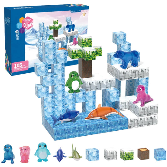105 magnetic building blocks for children ages 3 and up