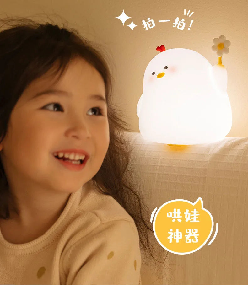 LED Night Light USB Rechargeable Silicone Touch Sensor Lamp for Children Baby Toy