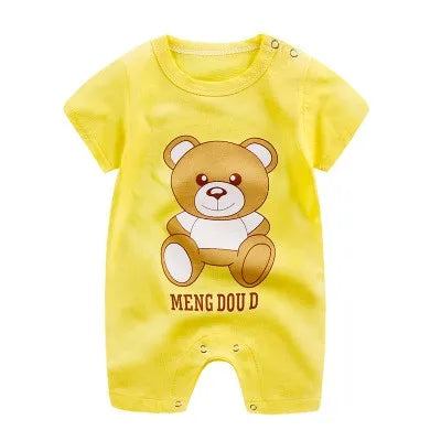 Cartoon Printed Rompers Newborn Boys Girls Short Sleeve Bodysuits Infantil Summer Thin Cotton Cute Onesie Baby Fashion Clothes