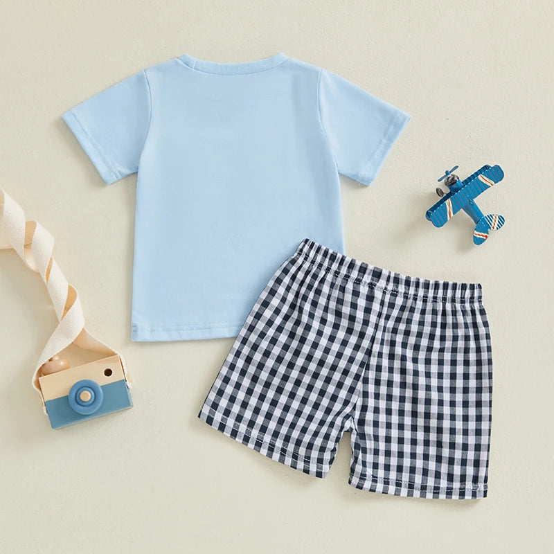 Toddler Boys Father's Day 2 Piece Outfits Short Sleeve