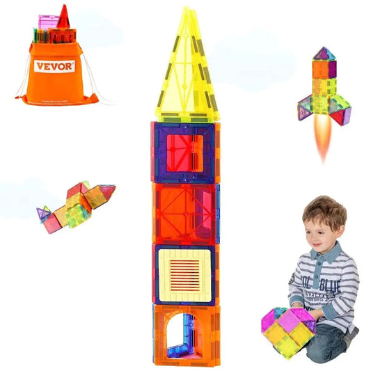 55 Pcs Magnetic Building Tiles for kids STEM Educational, Creative building Set
