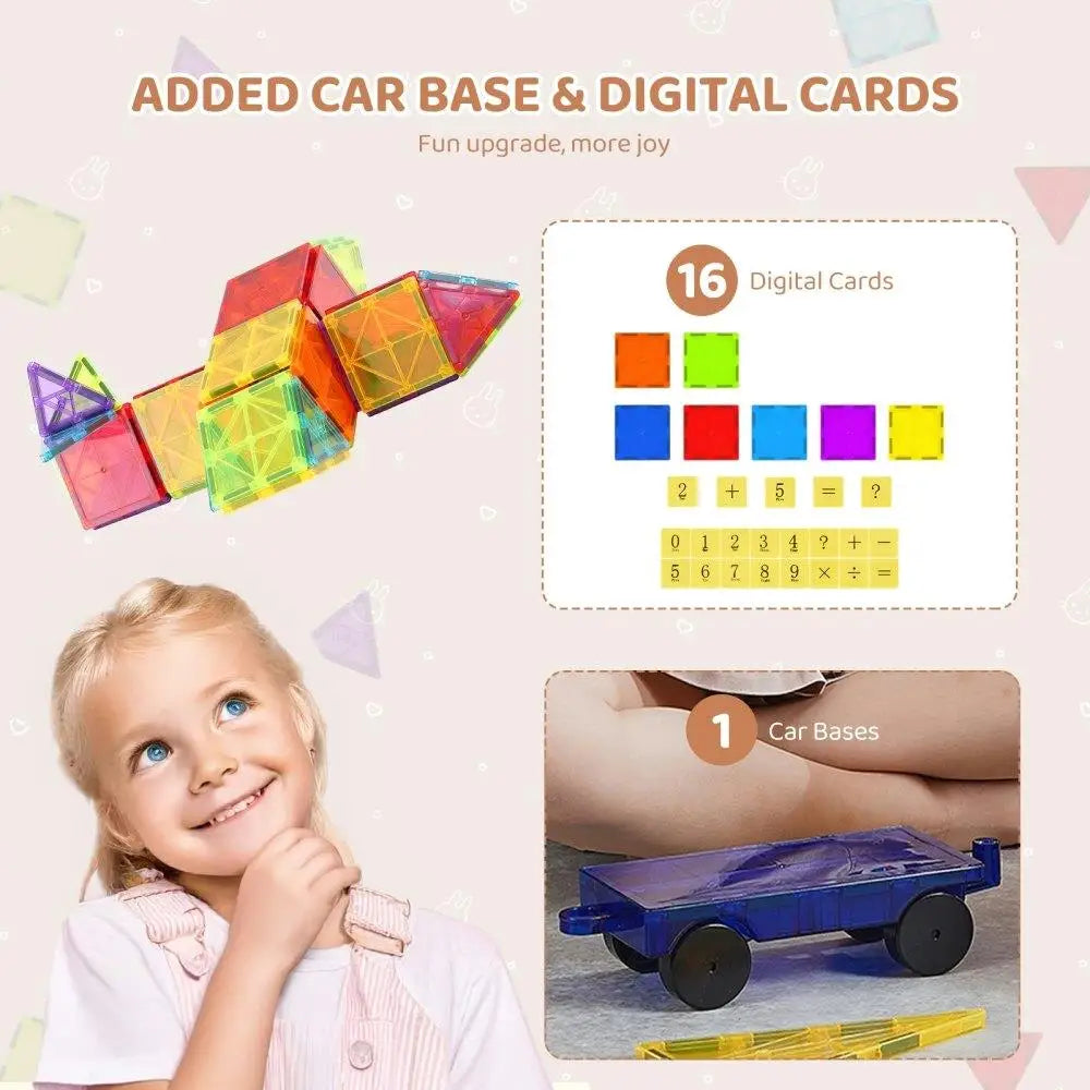 55 Pcs Magnetic Building Tiles for kids STEM Educational, Creative building Set