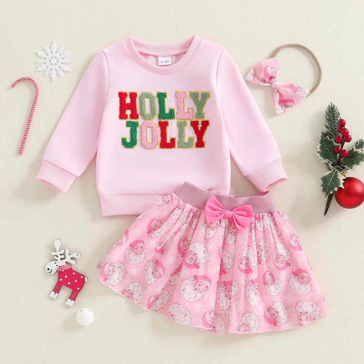 0-4Y Lovely Baby Girls Christmas Clothes Set