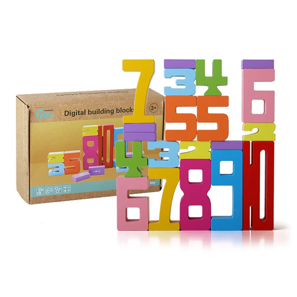 10/20PCS Educational Digital Wooden Blocks﻿