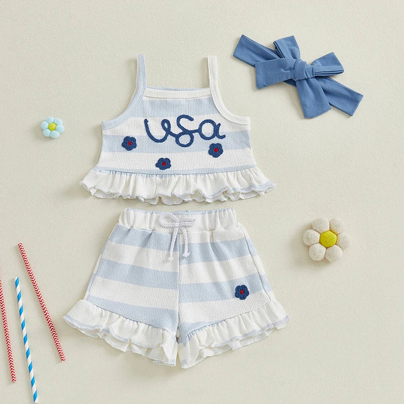 Independence Day Baby Girl Fourth of July Outfit