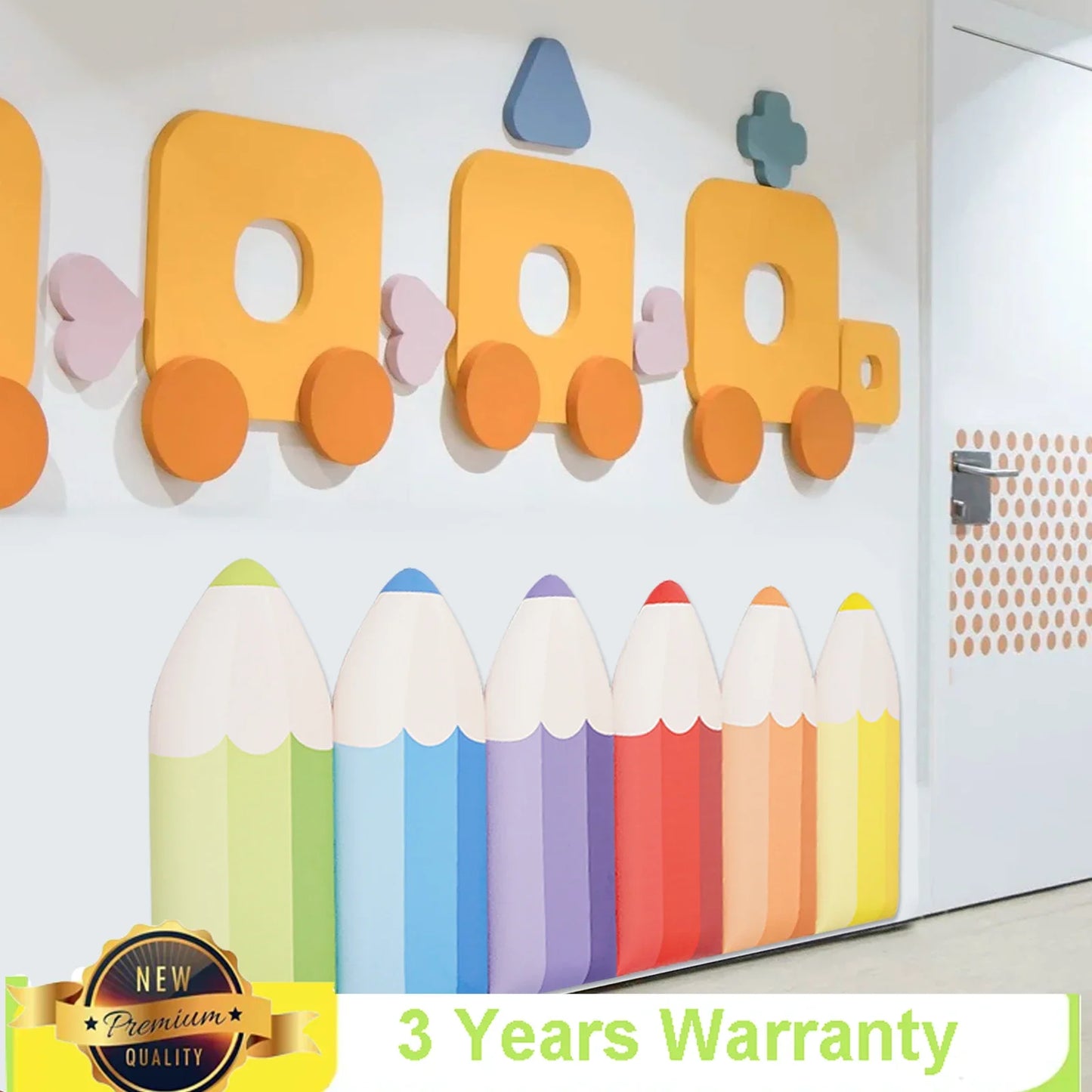 6pcs 3D Pencil-Shaped Wall Padding