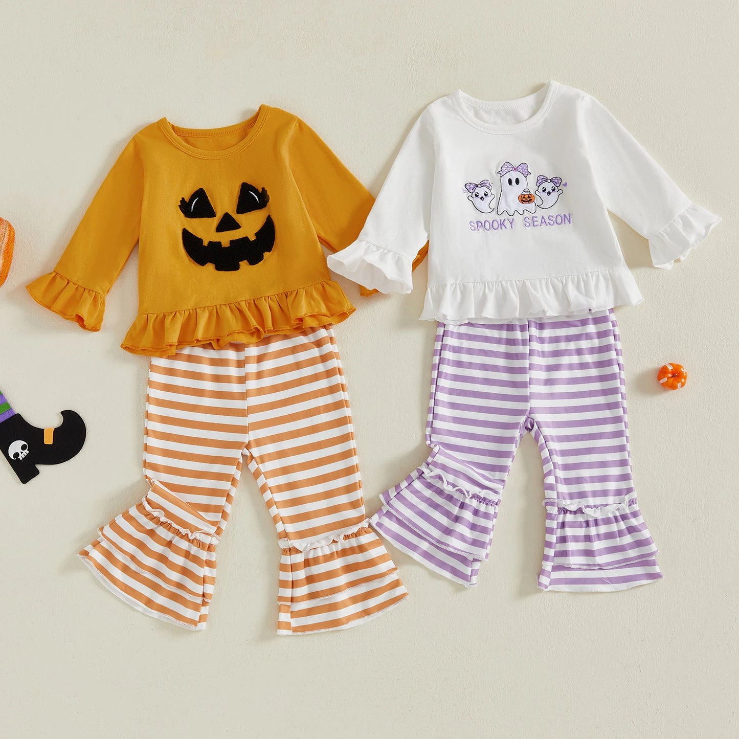Autumn Halloween Toddler Girls Pants Set