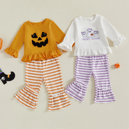 Autumn Halloween Toddler Girls Pants Set