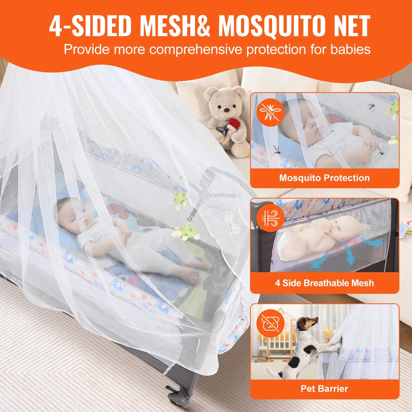 Baby Bassinet 77 pounds Load Capacity Easy to Fold Portable Baby Bassinet