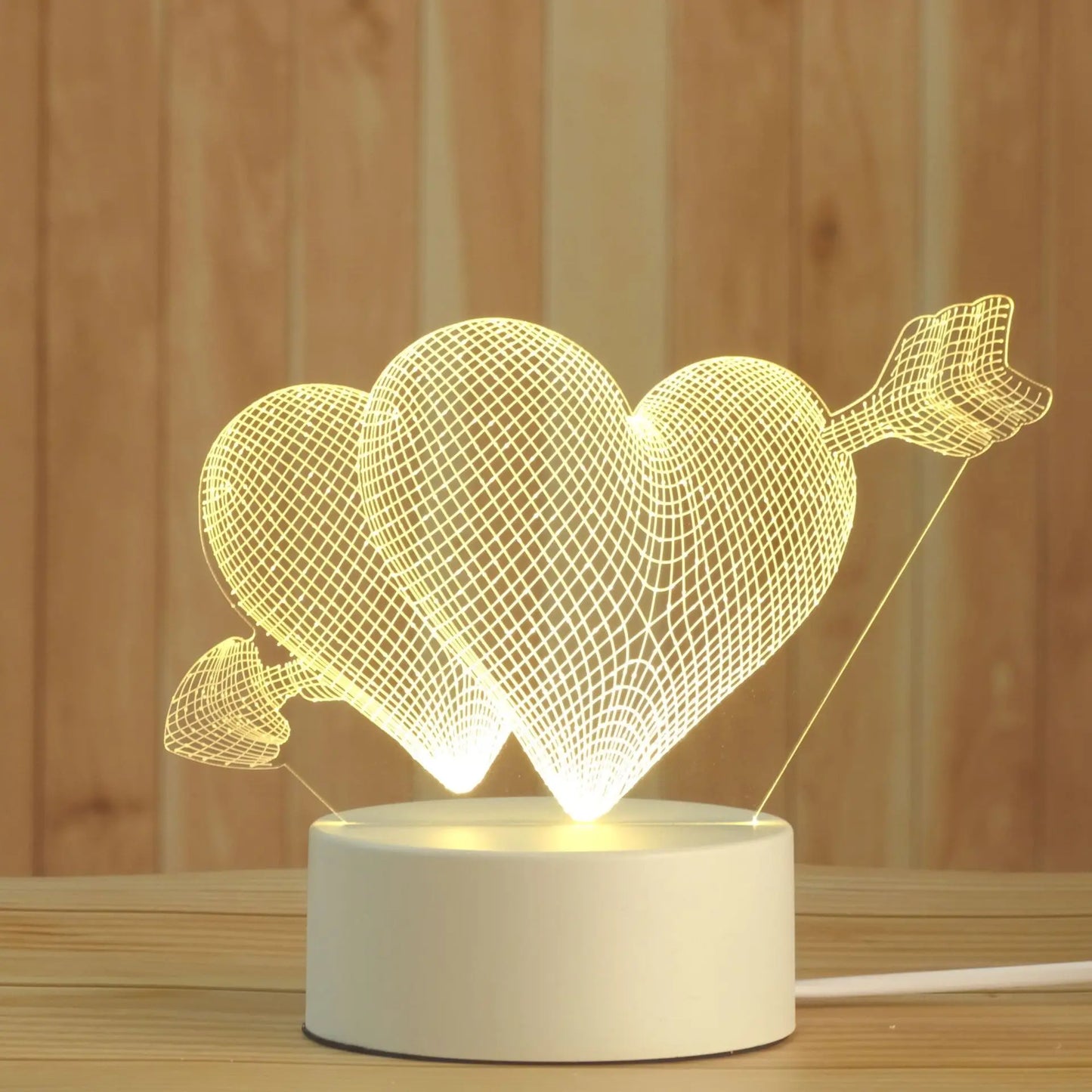 Romantic 3D Led Lamp warmwhite Acrylic LED Night Lights for Bedroom Decoration Kids Children's Bedside Lamp Wedding Party Favors