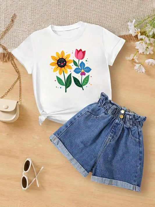 Tween Girls Cotton T-Shirt, White Tee