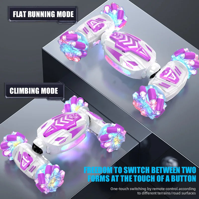 2.4G Remote Control Twist Stunt Car with Lights Sounds RC Drift Car