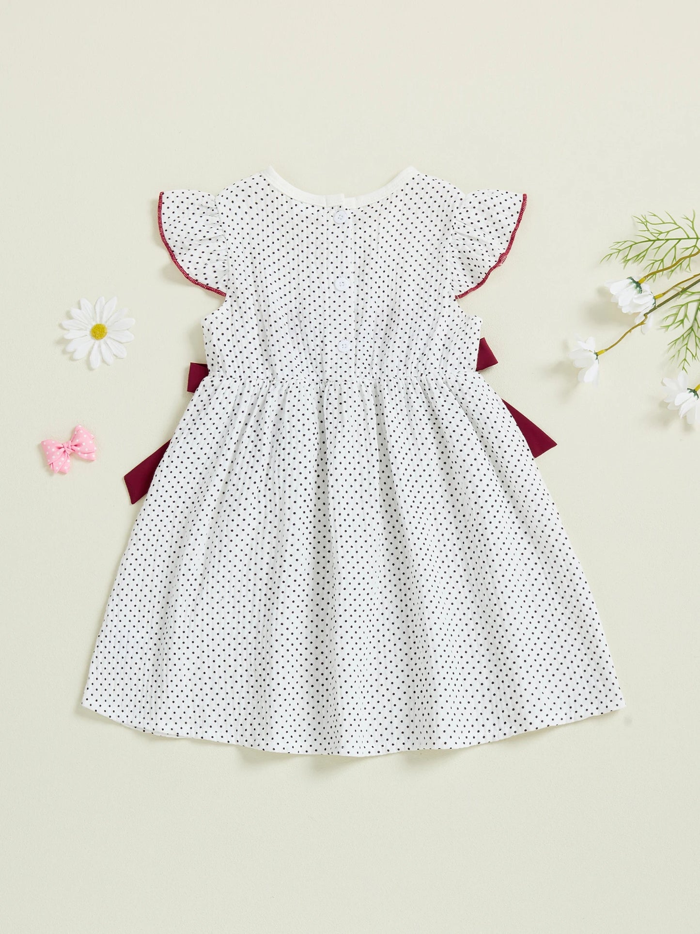 Toddler Girl Sleeveless Ruffle Dress with Round Neck
