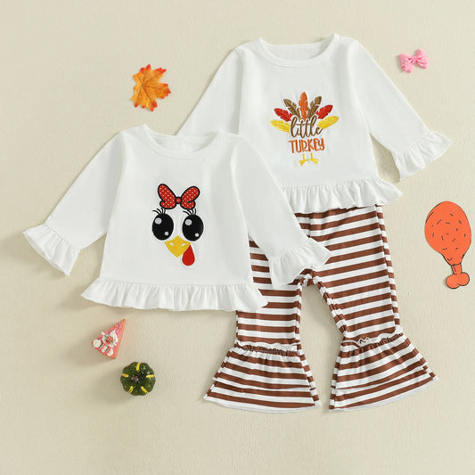 Autumn Thanksgiving Day Toddler Baby Girls Pants Sets