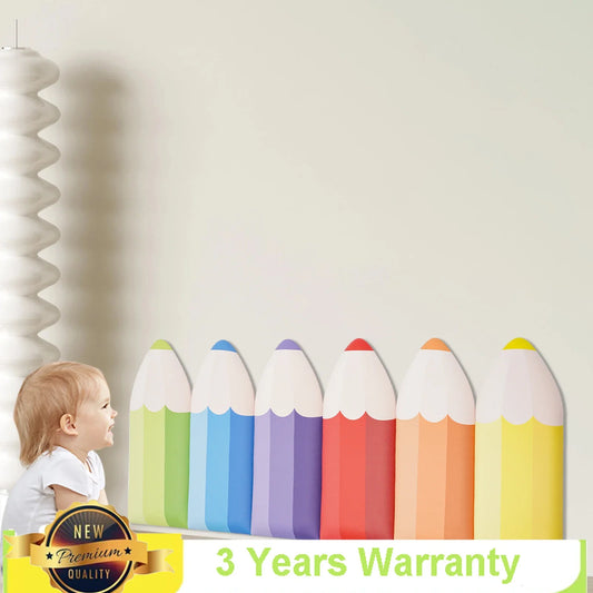 6pcs 3D Pencil-Shaped Wall Padding
