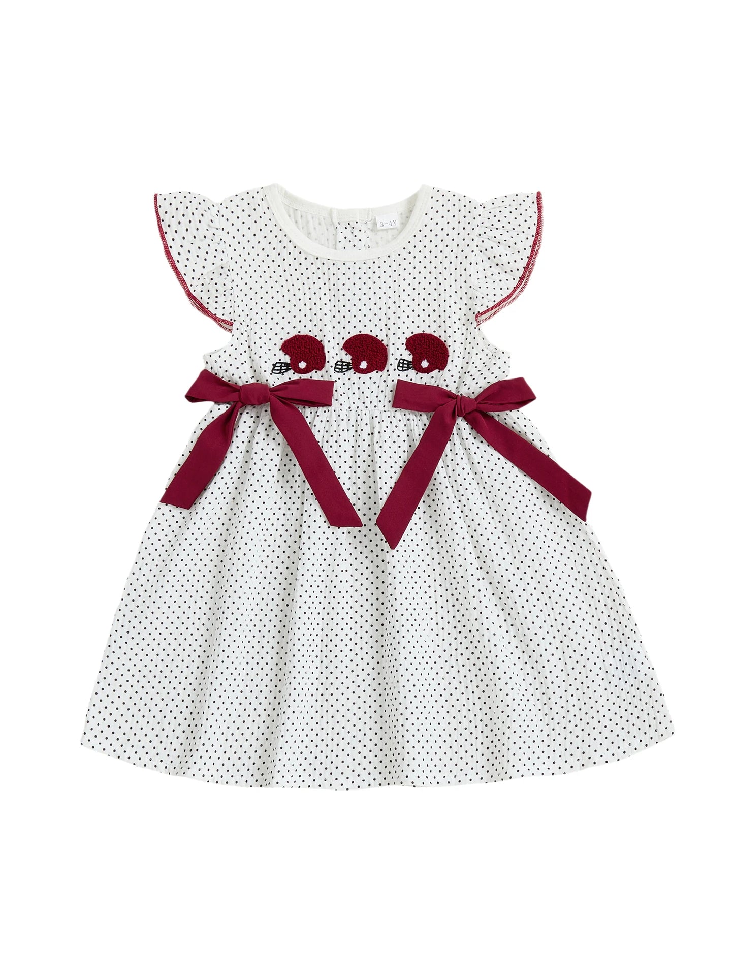Toddler Girl Sleeveless Ruffle Dress with Round Neck