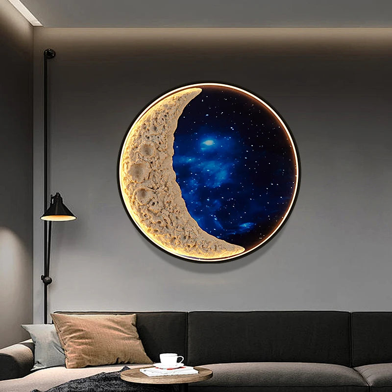 KARLOS Modern Picture Wall Light outer space LED Mural Lamp 1 meter diameter Living Room Bedroom Children's room Decor Painting