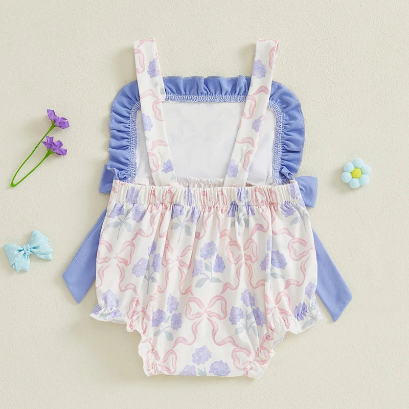 Adorable Toddler Dress with Floral Print and Ruffled Trim Perfect for Summer Parties and Playdates Sleeveless Baby Girl Romper