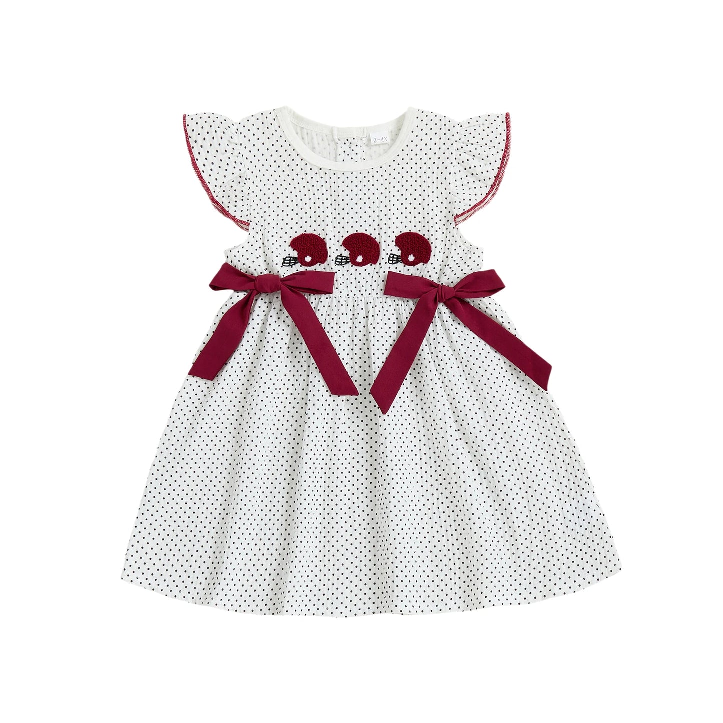 Toddler Girl Sleeveless Ruffle Dress with Round Neck