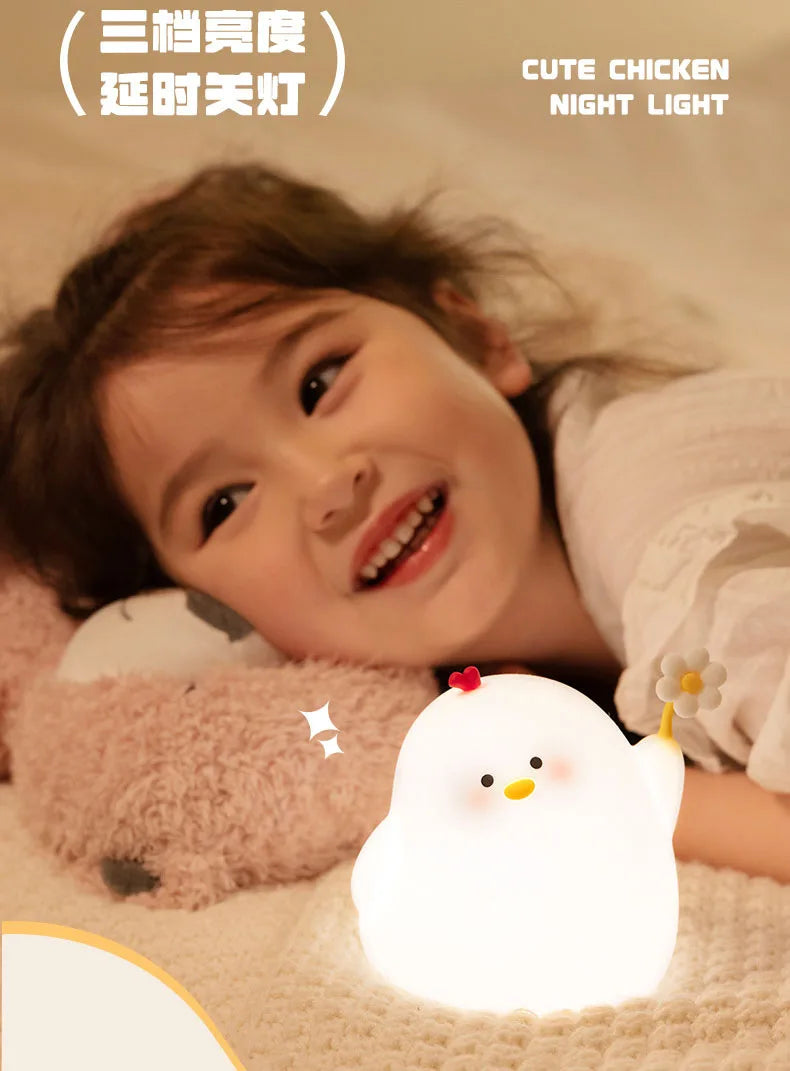 LED Night Light USB Rechargeable Silicone Touch Sensor Lamp for Children Baby Toy