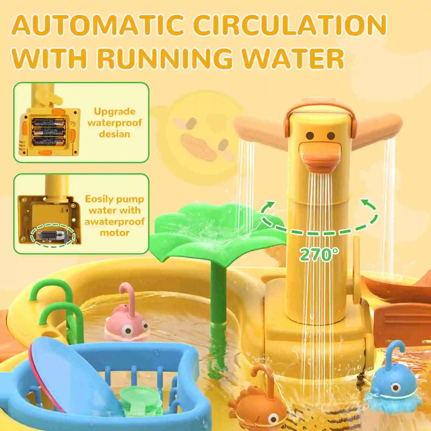 Play Sink with Running Water Cutting Food 2 in 1 Role Play Kitchen