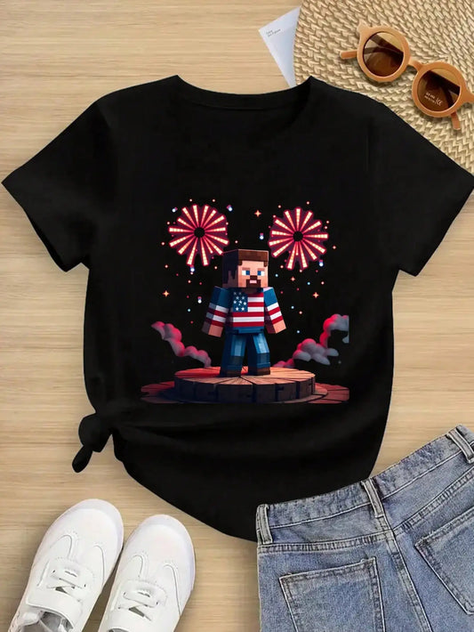 Tween Girls/Boys Clothes, -Themed Cotton T-Shirt
