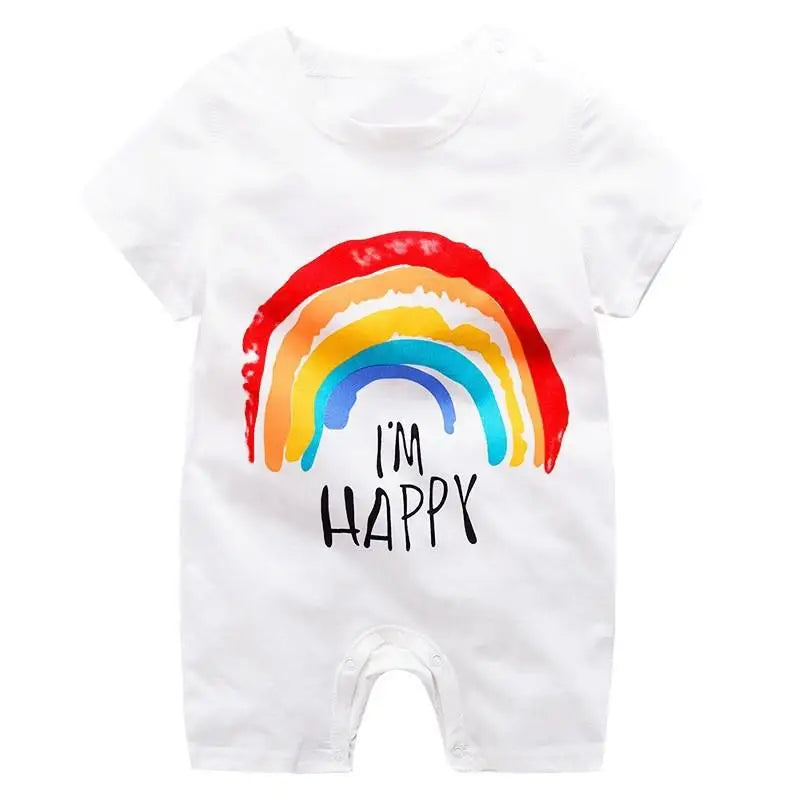 Cartoon Printed Rompers Newborn Boys Girls Short Sleeve Bodysuits Infantil Summer Thin Cotton Cute Onesie Baby Fashion Clothes