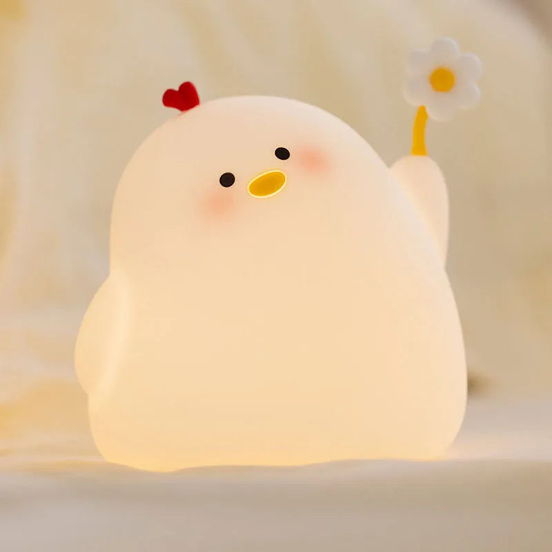 LED Night Light USB Rechargeable Silicone Touch Sensor Lamp for Children Baby Toy