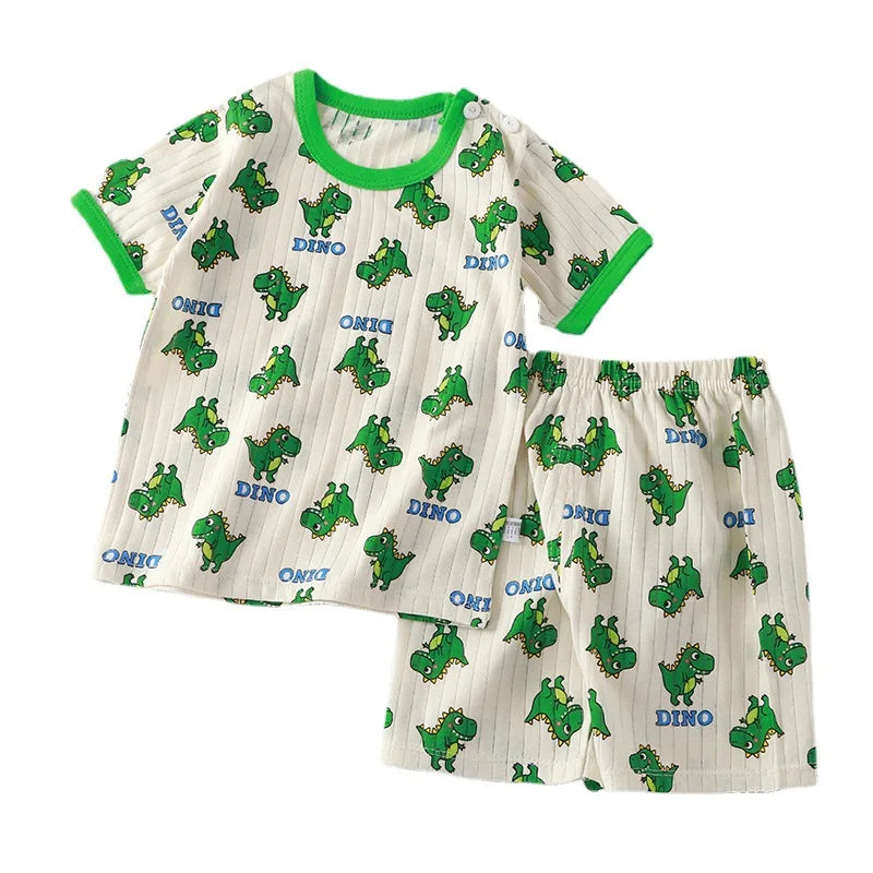 2PCS Children Clothing Set Child T-shirt Suit Summer Cotton New Girls Shorts Clothes Baby Boys Short Sleeve Kid Clothes