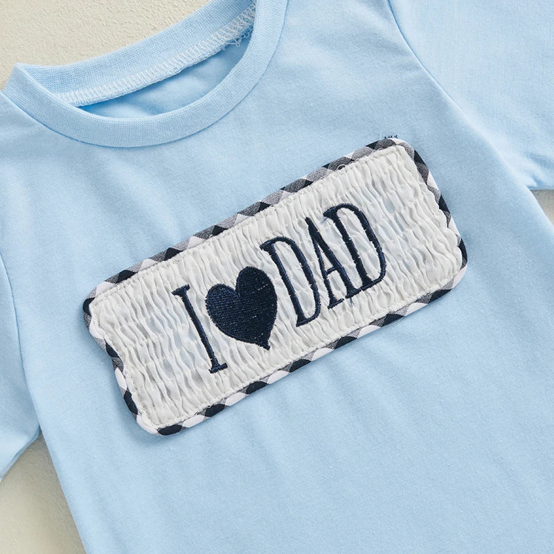 Toddler Boys Father's Day 2 Piece Outfits Short Sleeve