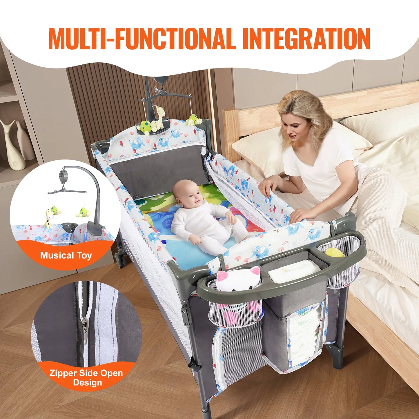 Baby Bassinet 77 pounds Load Capacity Easy to Fold Portable Baby Bassinet