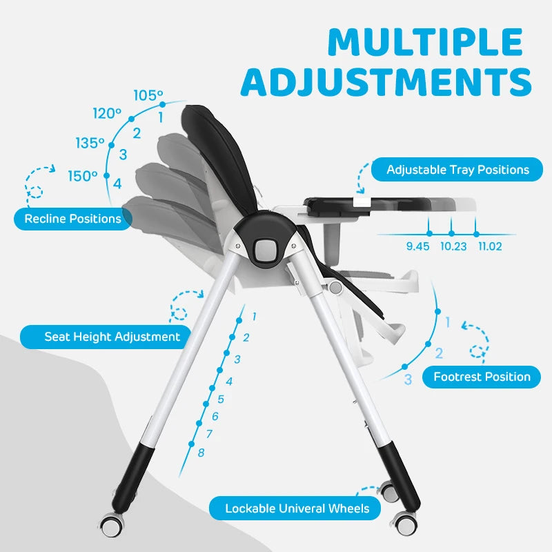 Foldable High Chair for Baby ,Toddler for Infants 6-36 Months